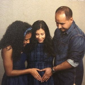 Denim maternity dress